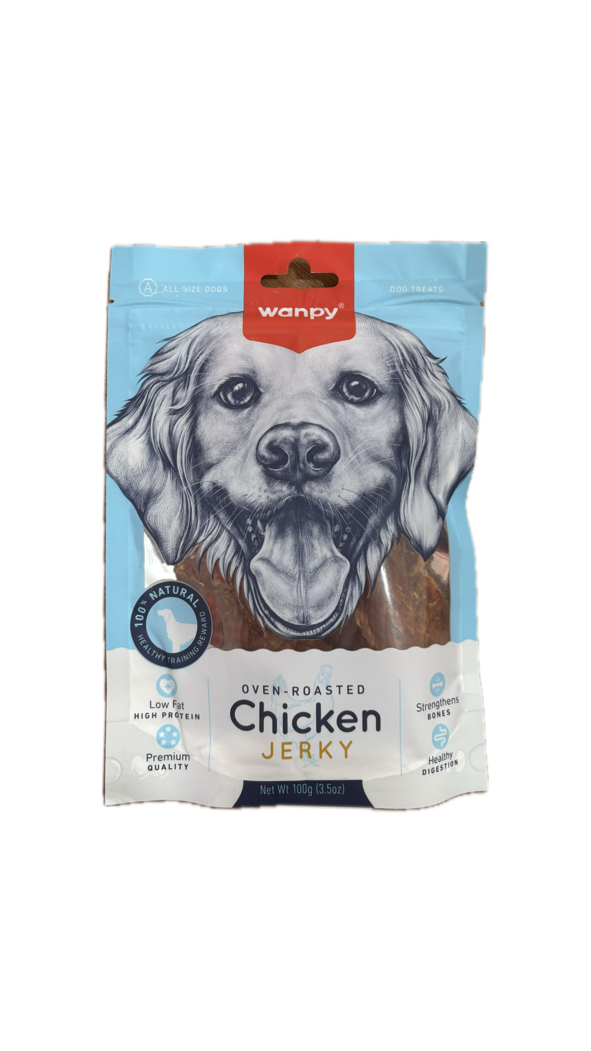 056B5363-C035-4961-B530-877BF24DC991 تشویقی سگ ونپی مدل Chicken Jerky با طعم مرغ وزن 100 گرم - Image 1
